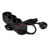 Сетевой фильтр SVEN SF-03L, 3 розетки, 3 м, черный, 512880