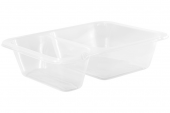 Контейнер прямоуг. под запайку 626мл, 2 отд. 70/30, 187*137*45, 80шт/упак, прозрачный 