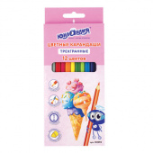 Карандаши 12 цветов ЮНЛАНДИЯ "Сладкие истории", трехгранные, заточенные, 181393