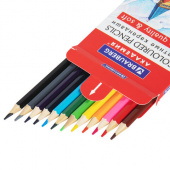 Карандаши 12 цветов BRAUBERG АКАДЕМИЯ, мягкие, заточенные, грифель 3мм, 181864