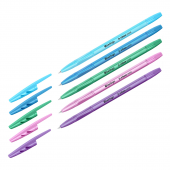 Ручка масляная синяя Berlingo "Tribase Pastel", корпус ассорти, линия письма 0,5мм, 265897