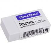 Ластик OfficeSpace прямоугольный, 38*20*10мм, мягкий, картонный футляр, 235541