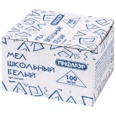 Мел белый квадратный 100шт/уп ПИФАГОР, 227440