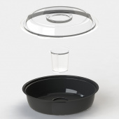 Контейнер для салата КД-110 450мл, КРЫШКА круглая, прозрачная /400/ /14/