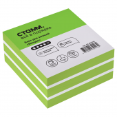 Блок для заметок СТАММ "Имидж" 9*9*4,5 проклеенный, зеленый, 380769