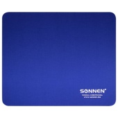 Коврик для мыши SONNEN "BLUE", резина + ткань, 220х180х3мм, 513308