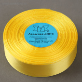 Лента 25мм*33м (± 2м) Желтая, атласная /18/