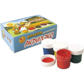 Краски акриловые 06 цветов по 20мл, Акрилэкс (в баночках), 190329