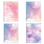 Тетрадь 80л. А4, клетка, гребень, BRAUBERG "CLOUD", глянцевый лак, 404053