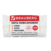Нить 210ЛШ бобина -1000м белая, лавсан, BRAUBERG, 601578