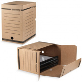 Короб архивный BRAUBERG 200мм, бурый, с клапаном, гофрокартон, до 1800л., 126510