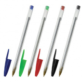 Набор ручек шариковых 4 цвета STAFF "Basic Budget BP-04", линия письма 0,5 мм, 143872