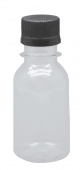 Бутылка d-28мм  0,1л прозрачная + колпачок, Высокое горло /400/ Э 1970