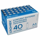 Батарейка AA (LR06) (пальчик.) CROMEX Alkaline,  КОМПЛЕКТ 40шт/упак. 455594