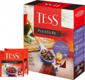 Чай черный Тесс (TESS) "Pleasure", с шиповником и яблоком, 100 инд.пак/уп, 621034
