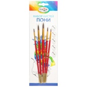 НАБОР кистей ГАММА "Класические", 5шт/упак (из ворса пони круглая № 1,2,3,4,5), 281039