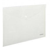 Папка-конверт с кнопкой ERICH KRAUSE, А4, 0,12мм, прозрачный пластик, 272920