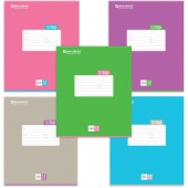 Тетрадь 12л. А5, BRAUBERG "ТОЧКИ", клетка, скрепка, ассорти, 103023