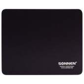 Коврик для мыши SONNEN "BLACK", резина + ткань, 220х180х3мм, 513309