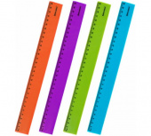 Линейка 30см BRAUBERG "NEON", непрозрачная, ассорти, 210751