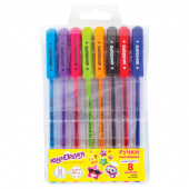 Набор ручек масляных 08 цветов ЮНЛАНДИЯ "STAR", линия письма 0,35мм, 143011