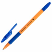 Ручка шариковая синяя BRAUBERG "ULTRA GT", корпус оранжевый, линия письма 0,35мм, 144052