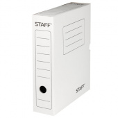 Короб архивный STAFF 75мм, с клапаном, гофрокартон, до 700л, белый, 128858