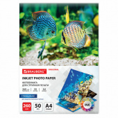 Фотобумага глянцевая для струйной печати А4 "Brauberg", 260 г/м2, 50 л