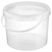 Ведро РР 2 (2,25) л прозрачное /120/ ДНО с ручкой