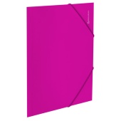 Папка на резинках BRAUBERG "Neon", неон, розовая, до 300л, 0,5 мм, 227462 /18/