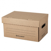 Короб архивный BRAUBERG "Делопроизводство", 235*325*180, крафт, 129589