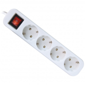 Сетевой фильтр DEFENDER S450, 4 розетки, 5 м, с заземлением, выключатель, белый, 99239
