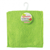 Салфетка микрофибра 25*25см, зеленая, 180г/м2, без инд. упак, ЛЮБАША, 603950