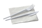 Набор №35 RiKi 3/1 (салфетка белая, нож, вилка), 50шт/упак