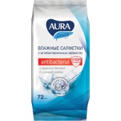 Салфетки влажные 72шт AURA "Family" 127493
