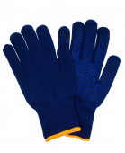 Перчатки трикотажные акриловые S, ПВХ ВЫВОДИМ оверлок, синие