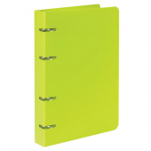 Тетрадь 80л. А5, клетка, кольца, BRAUBERG, пластик салатовый, 403250