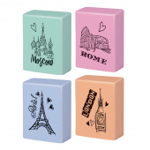 Ластик Berlingo прямоугольный "Capitals", термопластичная резина, 23*19*9мм, ассорти, 285488