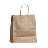 Пакет бумажный с ручками (кручен.) 240*140*280, крафт /300/