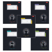 Тетрадь 18л. А5, клетка, "HATBER", обложка картон, ассорти, 107477