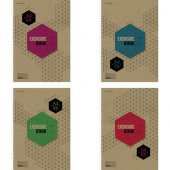 Тетрадь 96л. А4, клетка, гребень, HATBER "Графика", обложка крафт 4 вида, 113125