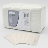 Салфетки RiKi line "BASIC" 400л 23*22 1-сл., 1/8-сложения, белые /15/ 1210400