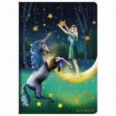 Тетрадь 40л. А5, клетка, сшивка, бежевая бумага, BRAUBERG "FAIRY TALE", обложка SoftTouch, 403788