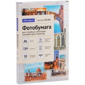 Фотобумага для двуструйной печати "OfficeSpace", А6, 230 г/м2, 50 л/упак