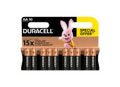 Батарейка AA (LR06) (пальчик.) Дюрасел (Duracell), 10шт/блистер, Basic Alkaline, 456786