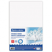 Картон белый А4, 50листов, BRAUBERG, мелованный, 113562