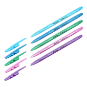Ручка масляная синяя Berlingo "Tribase Pastel", корпус ассорти, линия письма 0,5мм, 265897