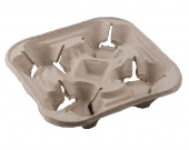 Держатели для 4-х стаканов 200*200*50мм, крафт, пульперкартон /130/ 42 660