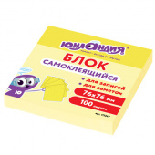 Бумага для заметок ЮНЛАНДИЯ 76*76мм, 100л, желтый, 111347