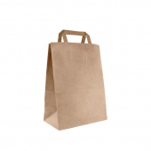 Пакет бумажный с ручками (плоские) 240*140*280, крафт, AVIORA,108-034